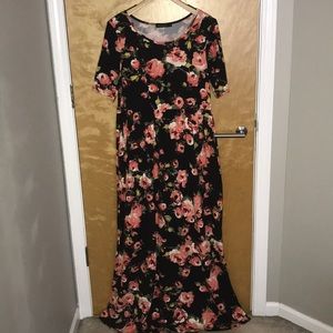 Floral Maxi with half sleeves